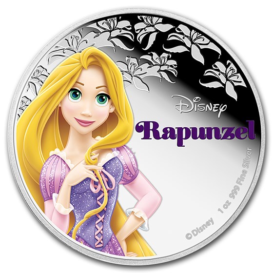 2016 Niue 1 oz Silver $2 Disney Princess Rapunzel 2016 Niue 1 oz Silver $2 Disney Princess Rapunzel